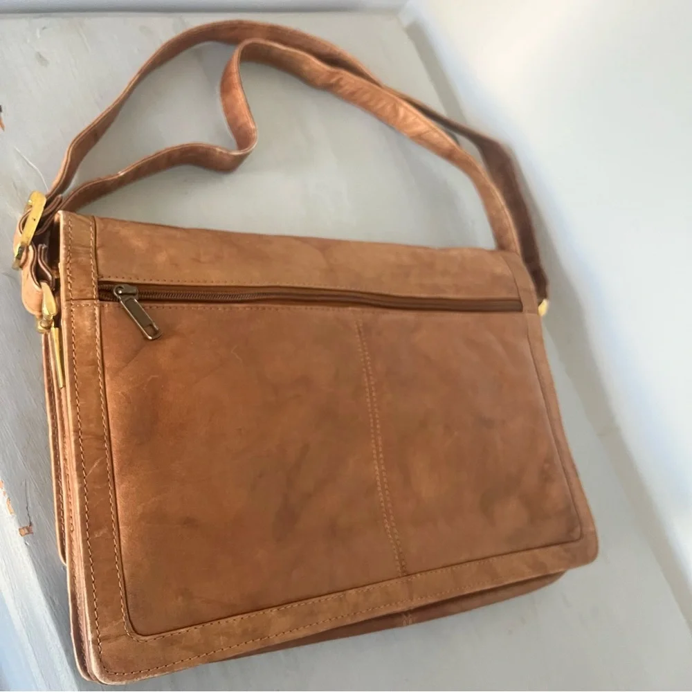 RARE Vintage AMIET Switzerland Leather Messenger Bag Swiss Combo Lock Key Clip